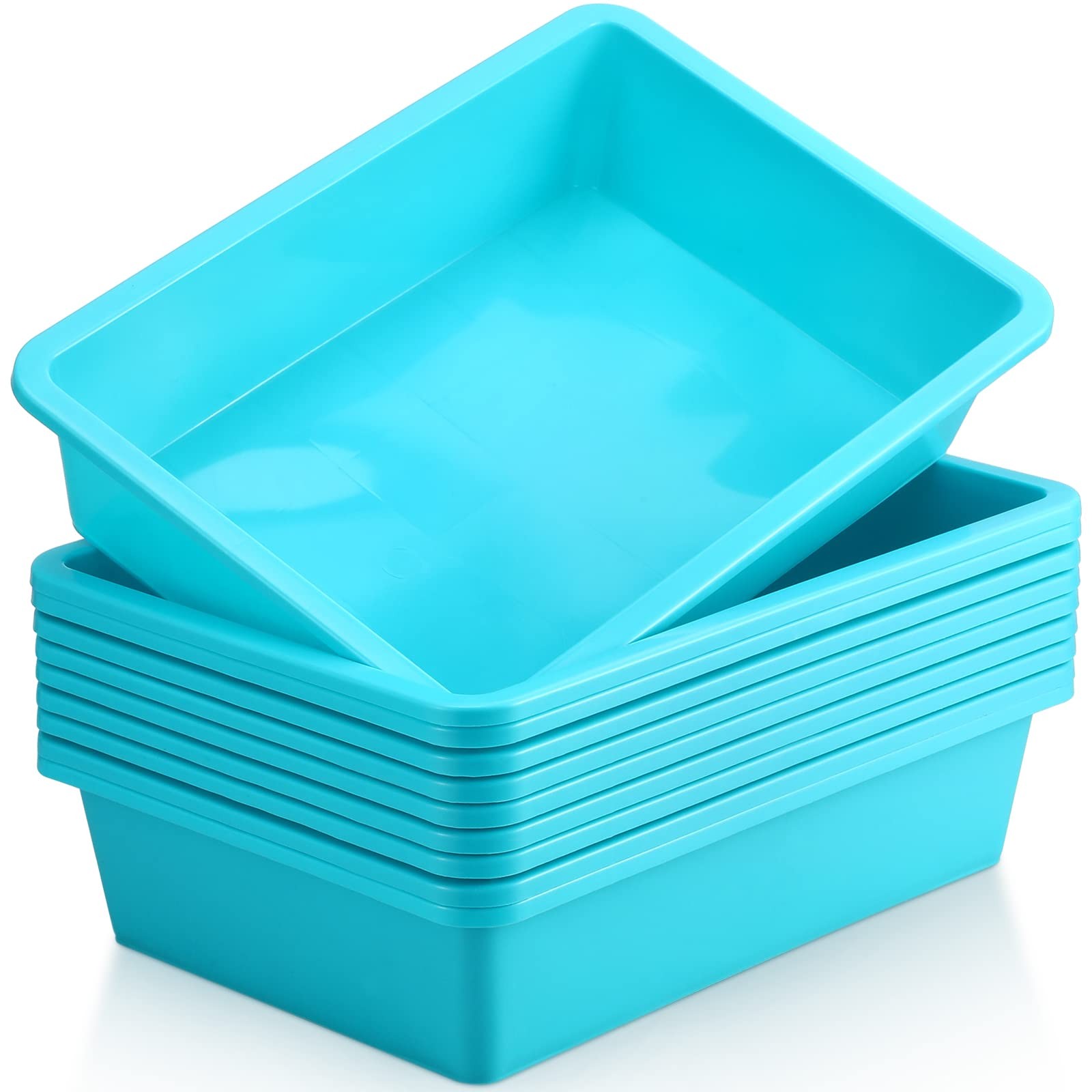 10 PCS Flat Storage Tray Organizer Bin Letter Size Paper Classroom Stackable