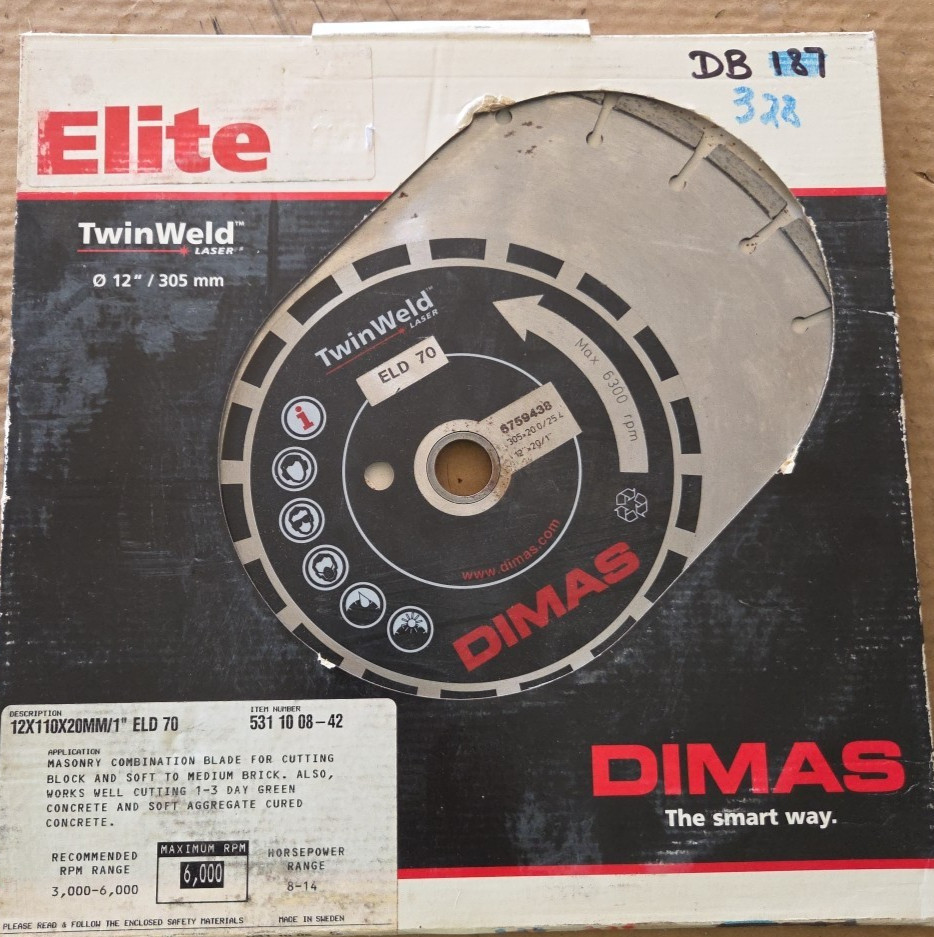 12" Diamond Saw Blade Cut Block Soft Medium Brick Green Concrete Pavers