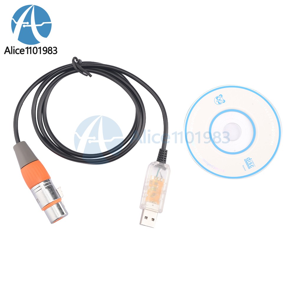 USB to DMX Interface Adapter Cable Stage Light PC DMX512 Controller Dimmer DMX
