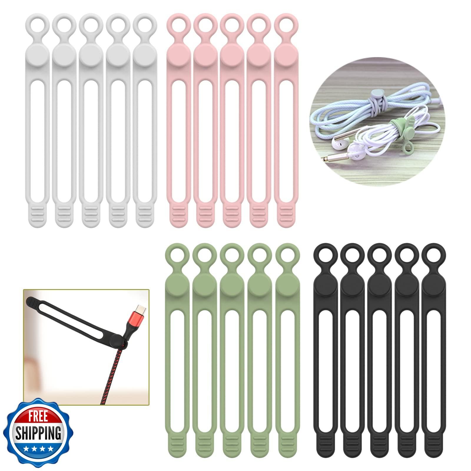 [20Park]UMUST Silicone Cable Ties,Reusable Cable Management Organizer, Multip