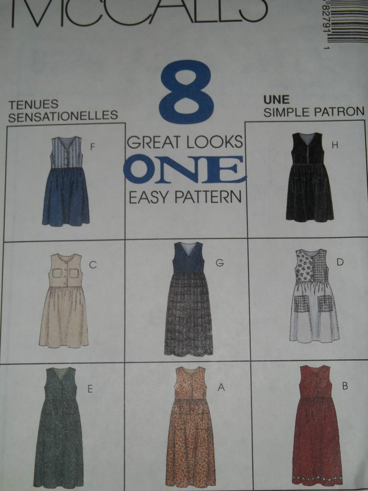 🌼 UNCIRCULATED McCALL'S #8279 - LADIES  (8 STYLE) LOOSE JUMPER PATTERN 10-20 FF