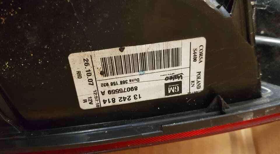 VAUXHALL CORSA VXR REAR LIGHTS PAIR GM TINT 2007 D MODEL