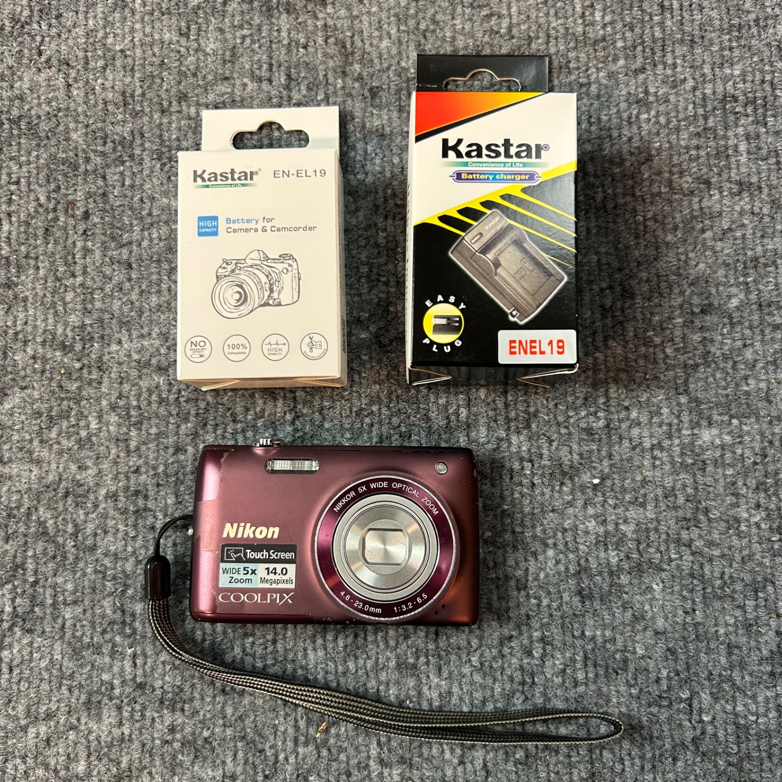 Nikon COOLPIX S4100 14.0MP Digital Camera Touchscreen Purple New Battery Charger