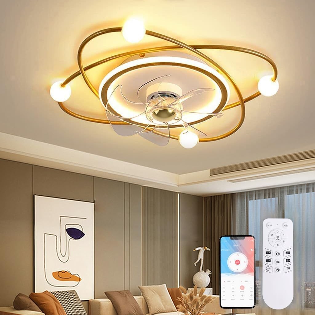 Low-noise Ceiling Fan Lighting Hallway Creative Design LED Ceiling Fan Lighting