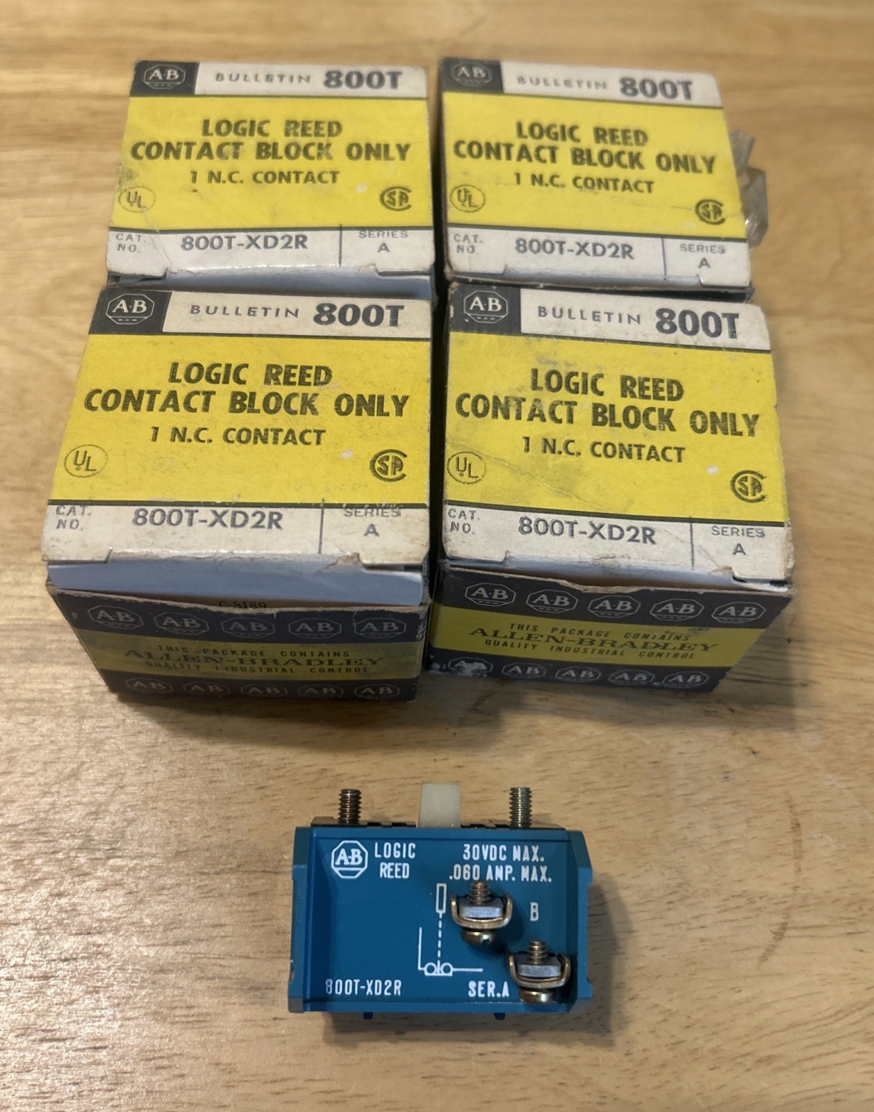Lot Of 4 Allen Bradley 800T-XD2R Logic Reed Contact Block, 1 X NC, New