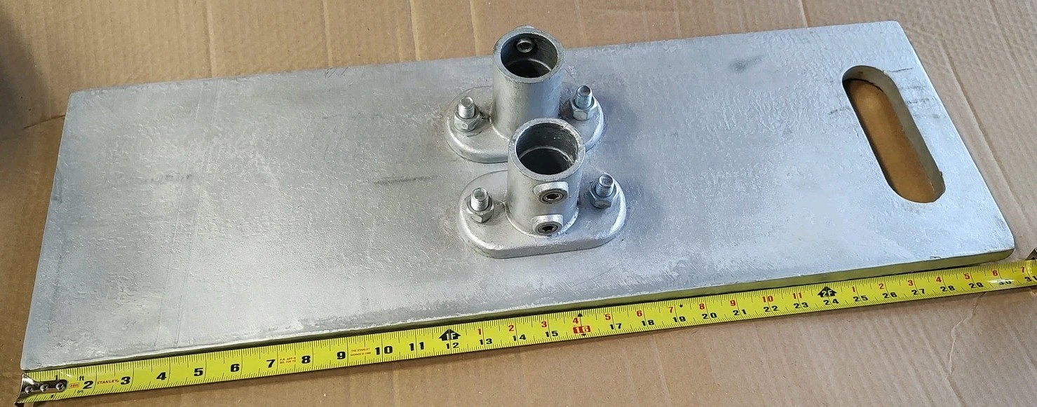 NEW GGS Guardrail System Base,30 in L x10 in x 70lb temporary guard rail 10K030