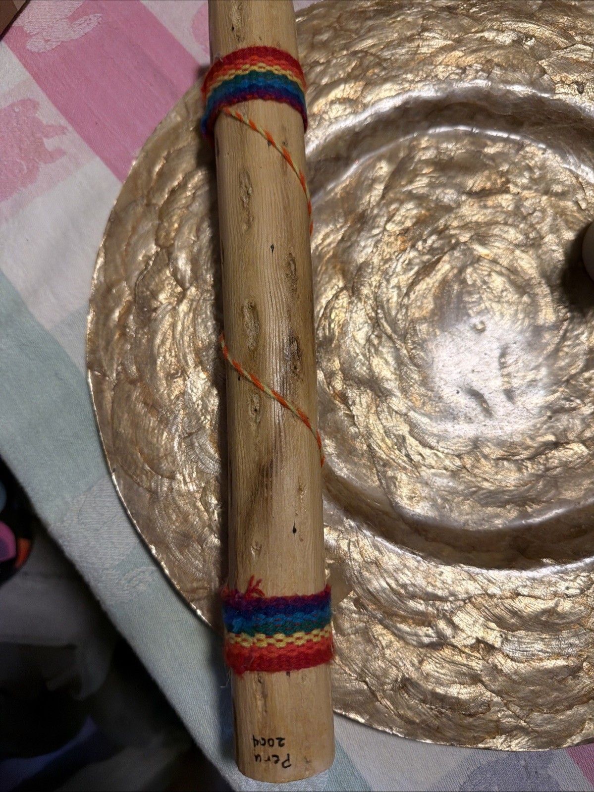 VINTAGE TRIBAL RAIN STICK- HOLLOW WOOD NOISE MAKER MUSICAL INSTRUMENT 3.5” X 34”
