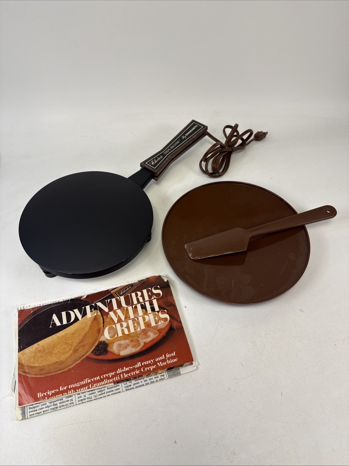 Vintage Grandinetti Electric Crepe Maker Machine Model 303 - Tested Heats Up