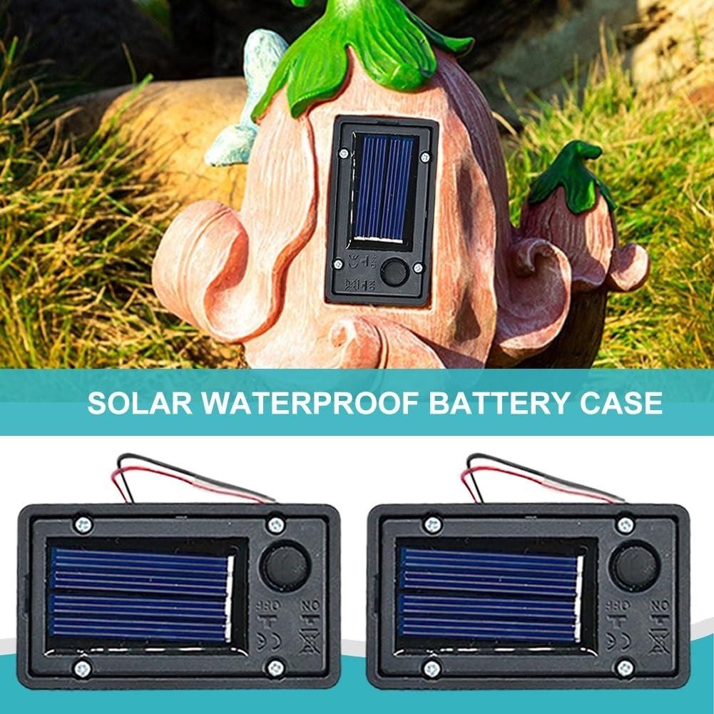 Solar Light Replacement Top 2-Pack, Waterproof Battery Box & LED Insert for Outd
