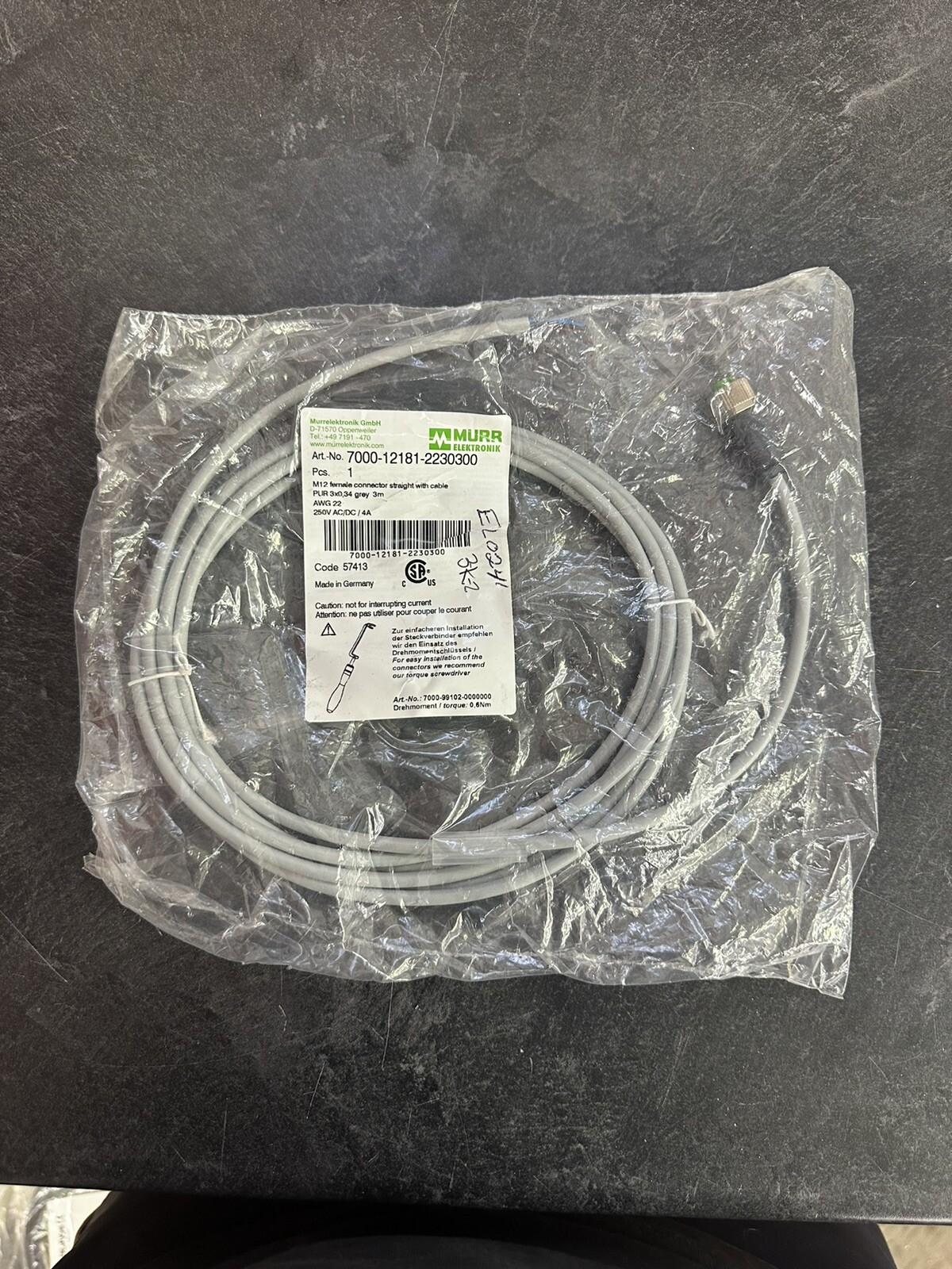 MURR/7000-12181-2230300 M12 Female Connector With Cable