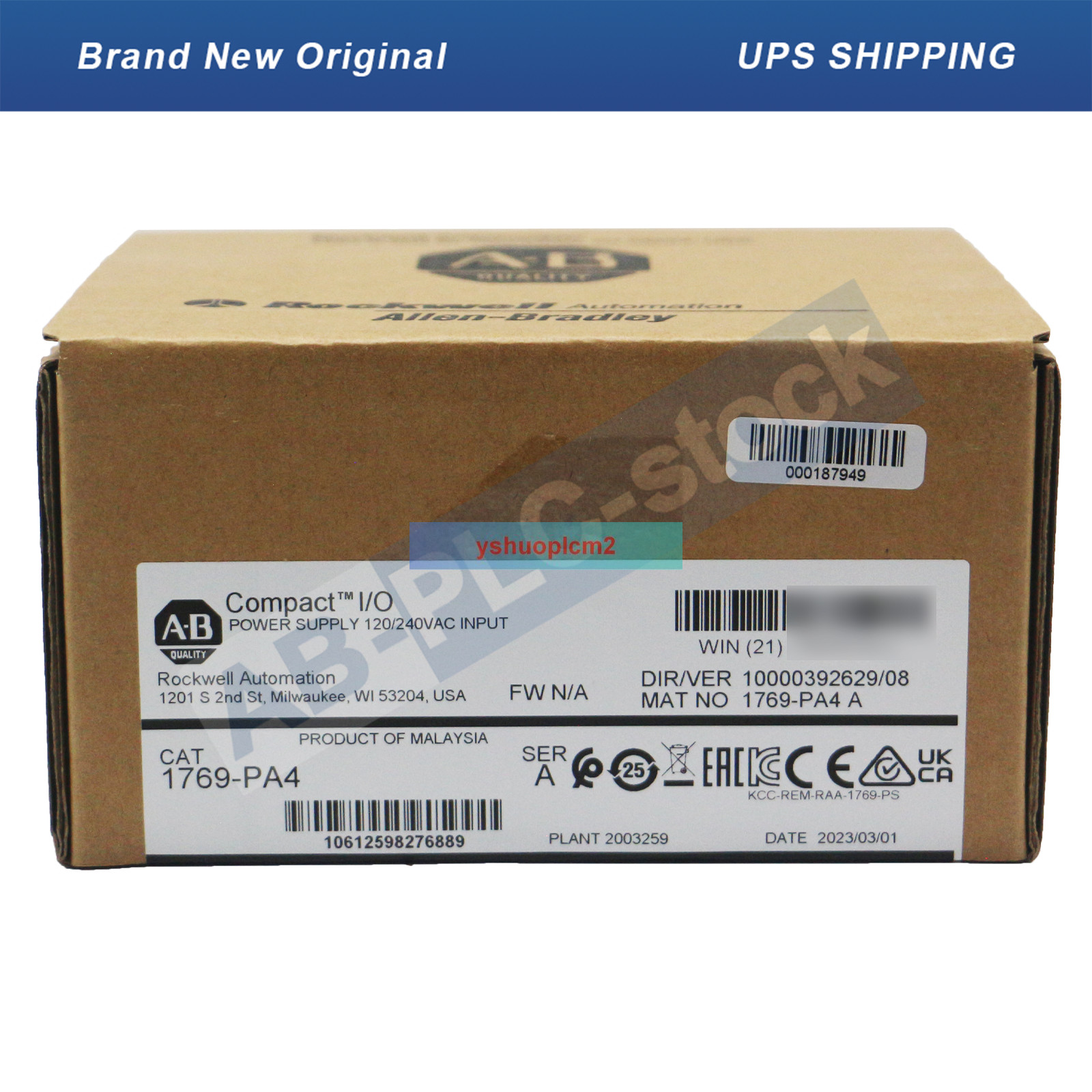 New A~B 1769-PA4 CompactLogix Power Supplies 120/240 VAC Input Module