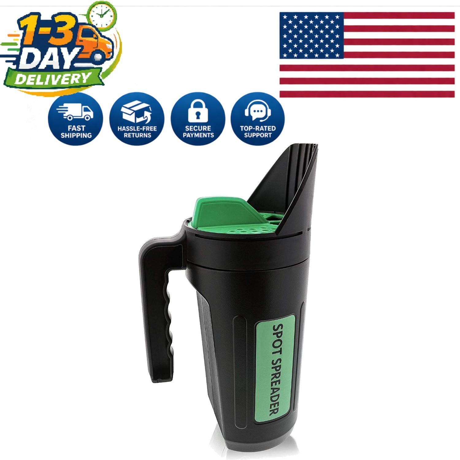 Lightweight 80 Oz Hand Spreader Shaker for Seeds, Salt & Fertilizers - Durable