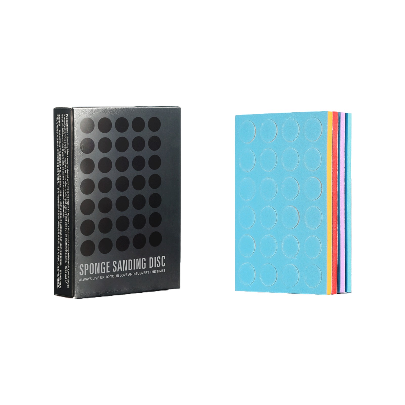 1Set 10mm Self-Adhesive Double Side Round Sponge Sandpaper Model Polishing Tool/
