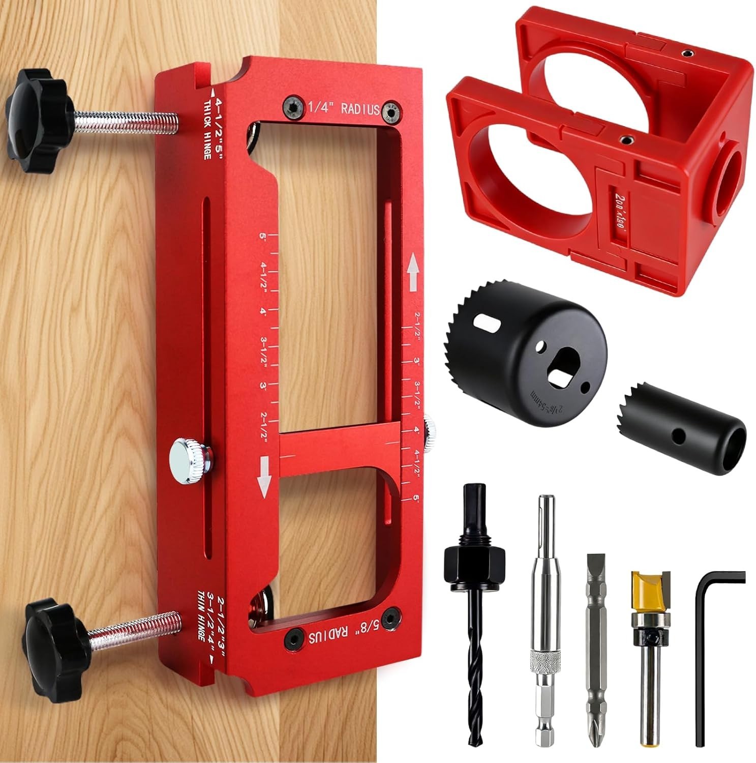 2-in-1 Door Hinge Jig and Lock Installation Kit, Upgraded Aluminum Alloy Router