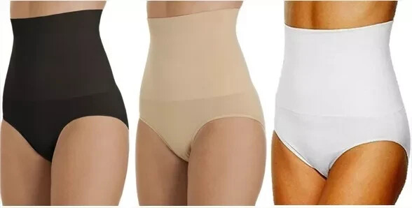 Ladies Firm Tummy Control Nylon Briefs Pants Underwear Black Nude sizes 10-26