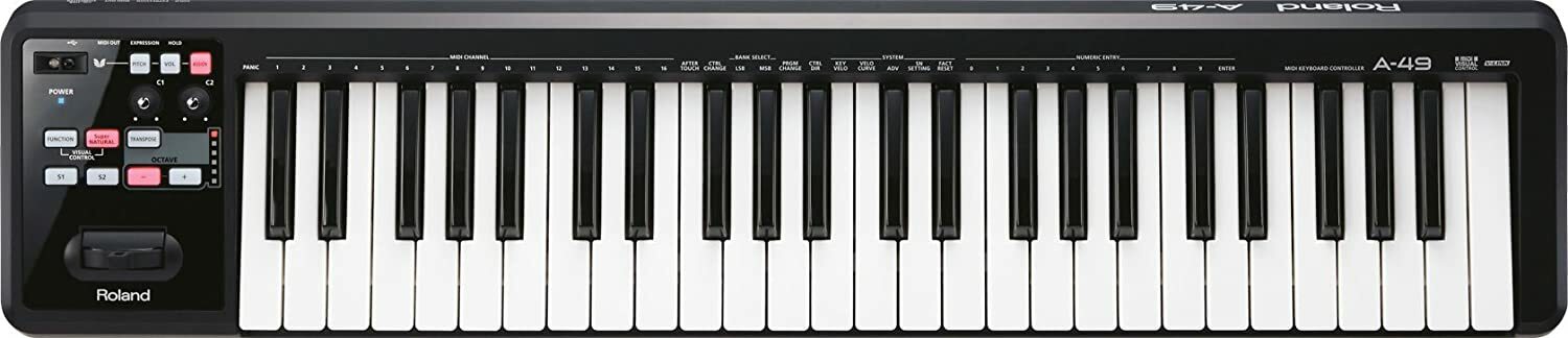 Roland A49BK 49 Key USB MIDI Controller - Black