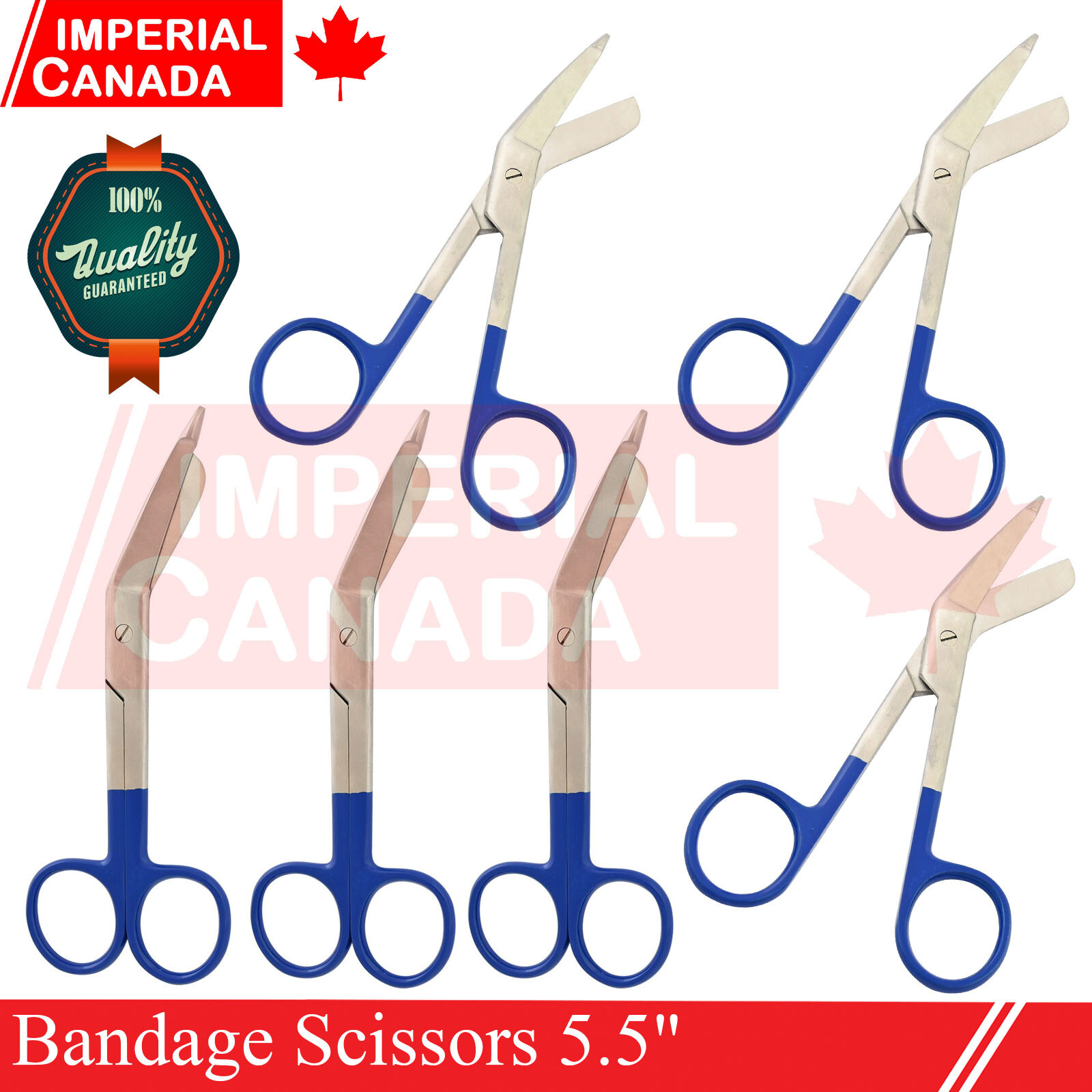 6 Pcs Bandage Scissors 5.5" Blue Rings Surgical Dental Nurse EMS Instrum DS-2071