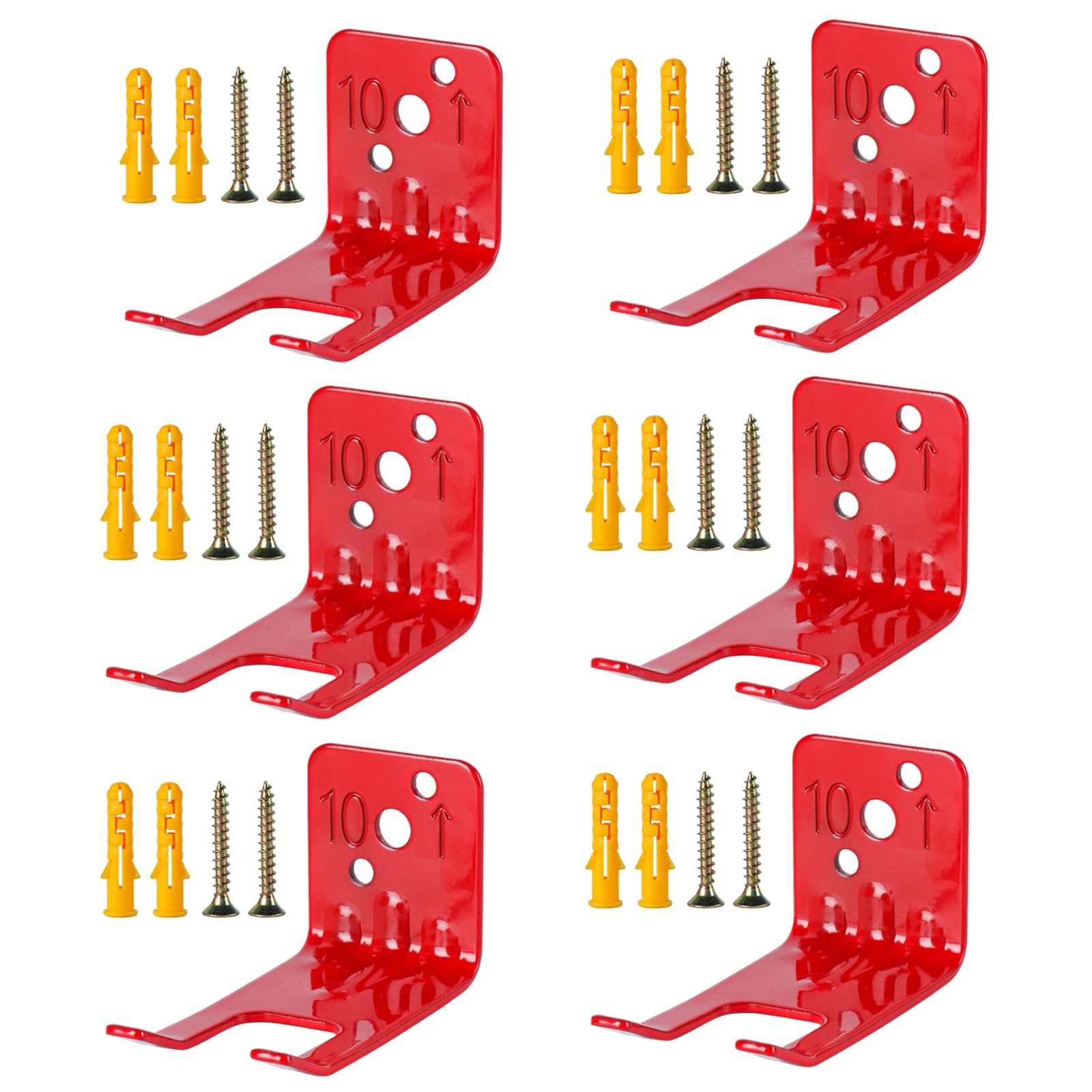 6 PCS Fire Extinguisher Mounts Brackets Wall Hook Holder Fits 10 Lb With Screws