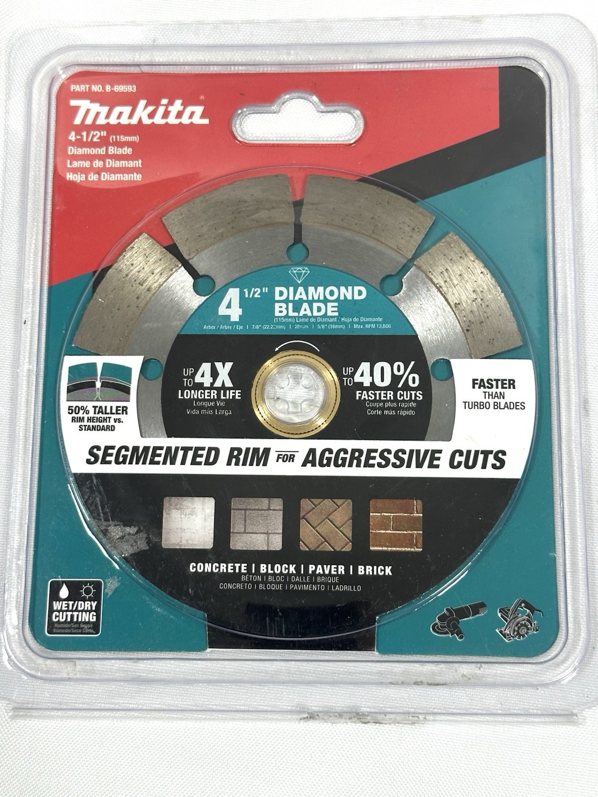 New Makita 4.5” Diamond Blade Part No B-69593