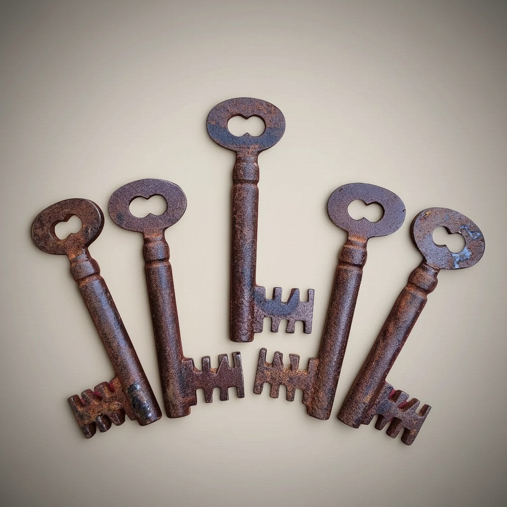 Medieval Dungeon Cast Iron Skeleton Keys