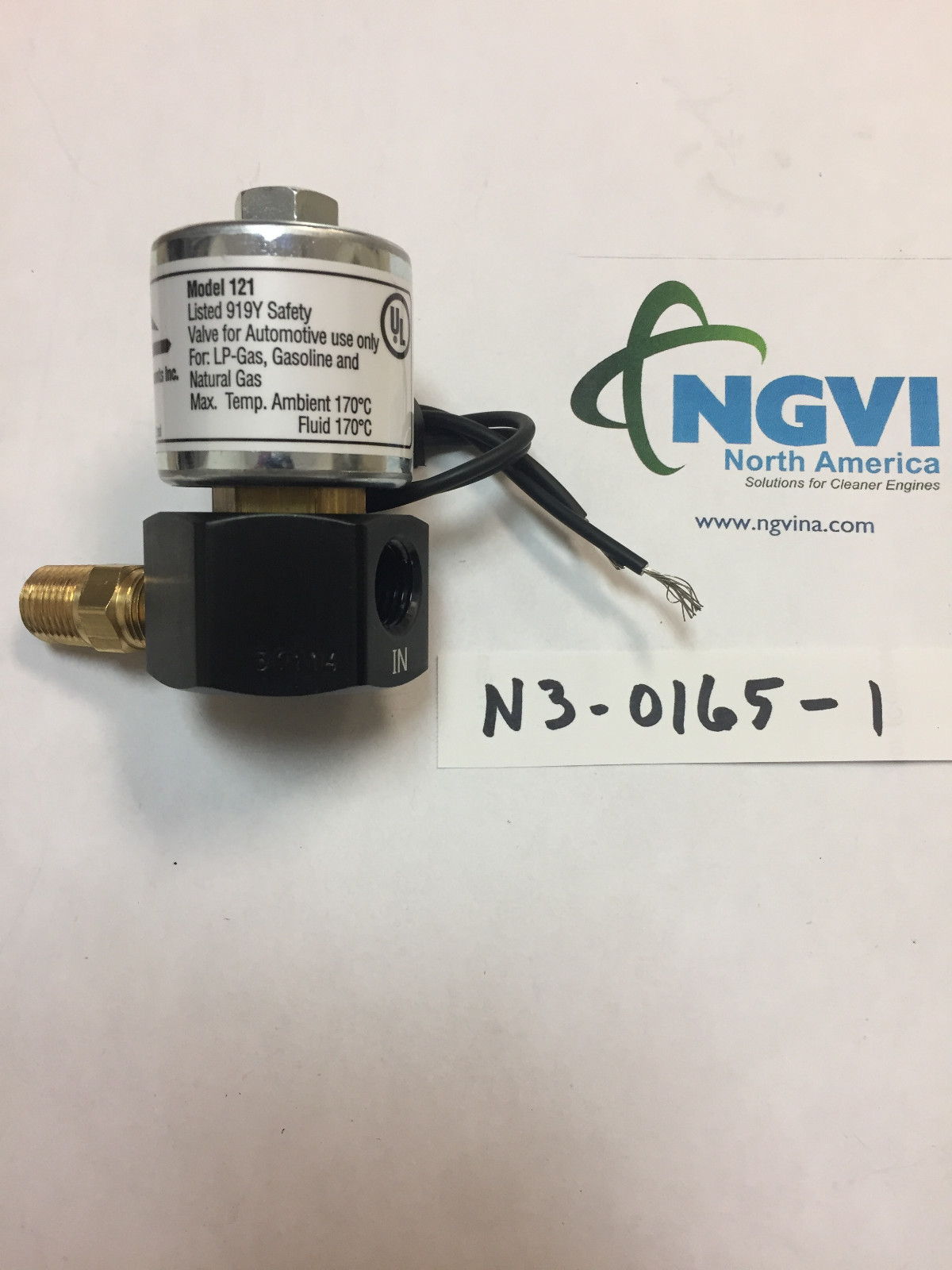 AFC-121; LPG/LP Gas 12V Solenoid Lockoff Valve; 312 psi;  Includes Brass Nipple