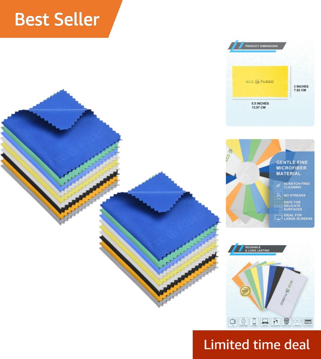 Microfiber Cleaning Cloth - 5.5x3'' Microfiber Cloth - Pack of 18 Lens Cleani...