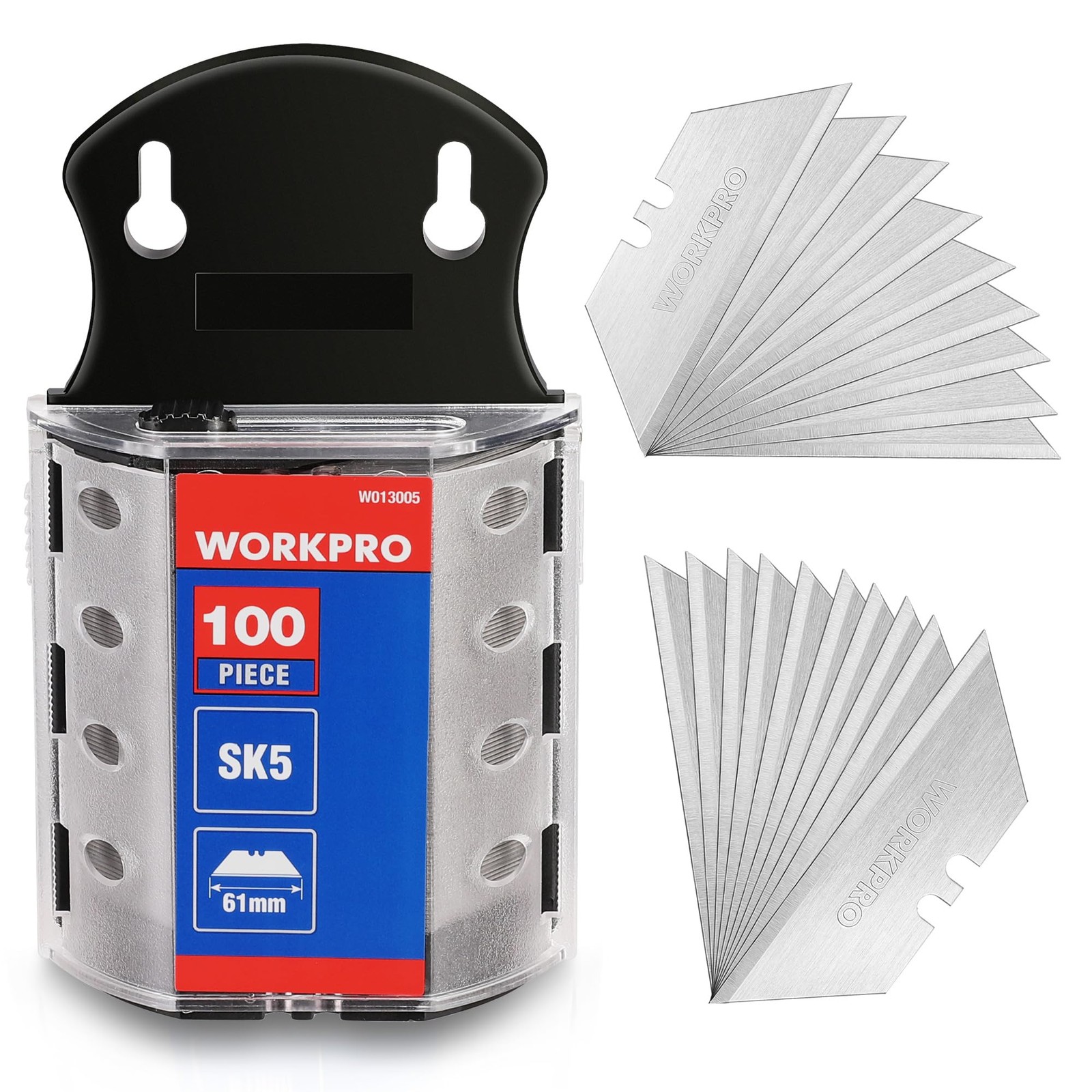Utility Knife Blades, SK5 Steel, 100Pack Blades with Dispenser