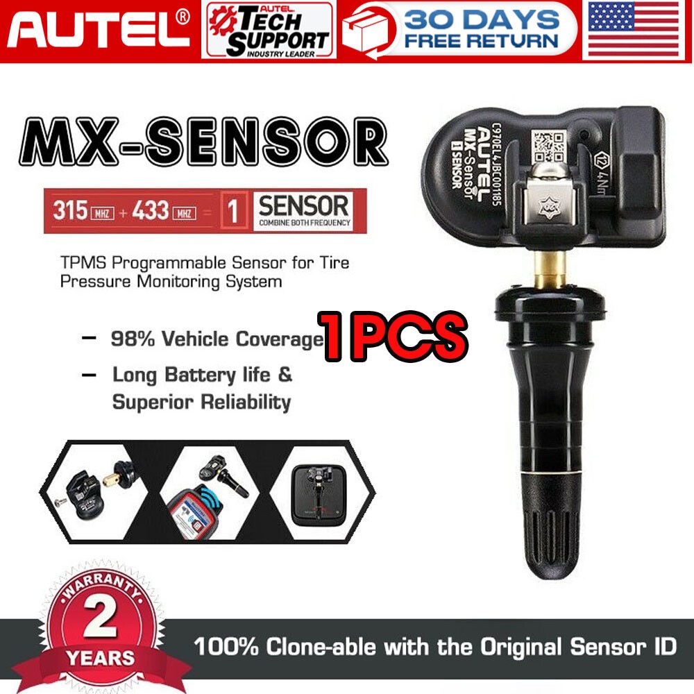 Autel TPMS Sensor MX-Sensor 315MHz & 433MHz Programmable Universal Rubber Valve