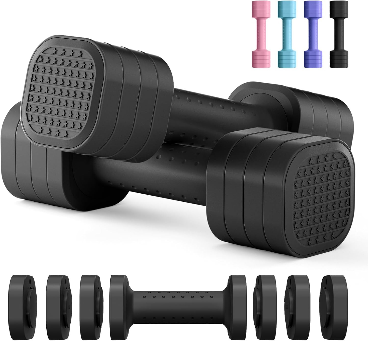 Zempox 4 in 1 Adjustable Hand Weights 2 5 lb Pair for Women Home Gym