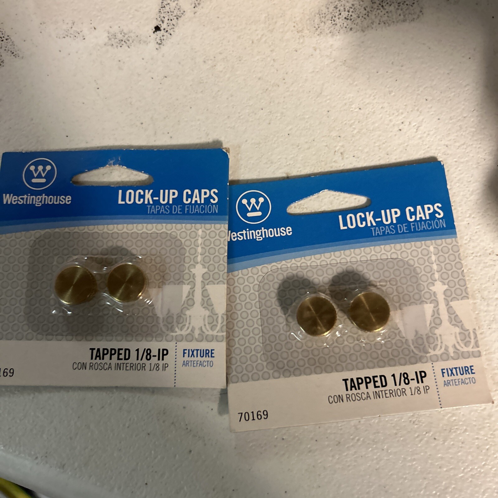2 Packs Westinghouse 7016900 - Two 9/16" Lock-Up Caps F1 -  (Free Mystery Gift)