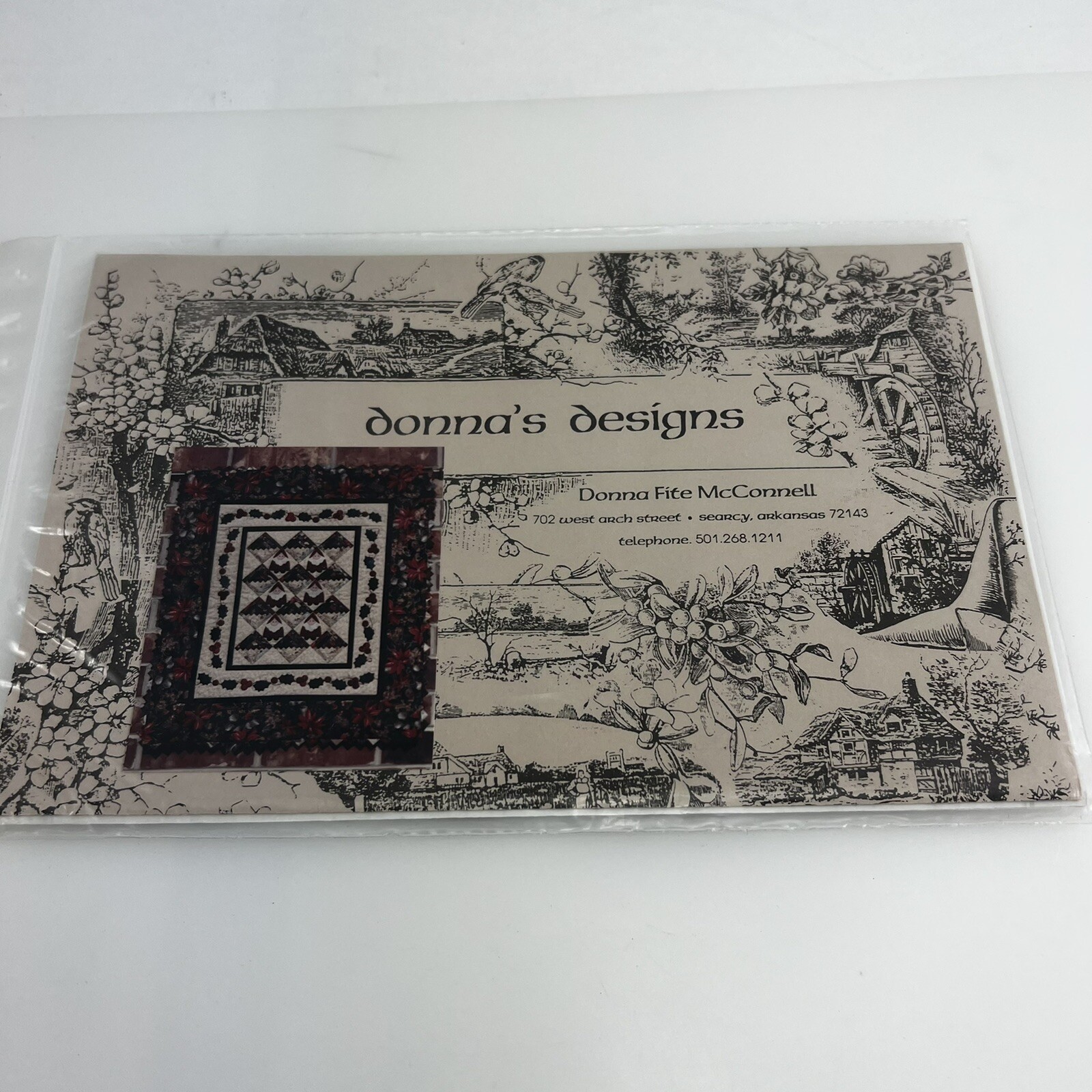 Santa’s In The Forest Applique Border Quilt Pattern Draw Donnas Designs 180-2