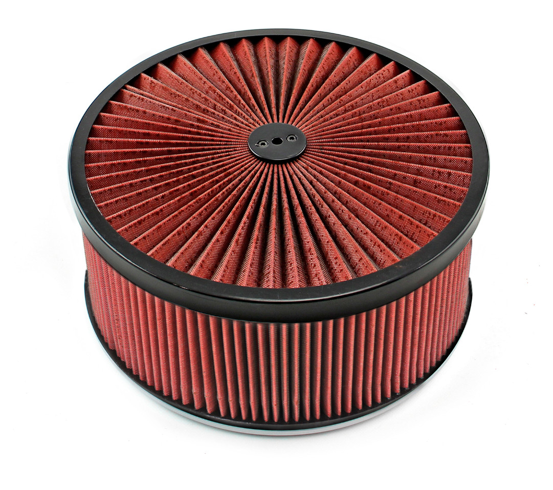 14" x 6" Washable Element Extreme Top w/Black Ring Dropped Base Air Cleaner Kit