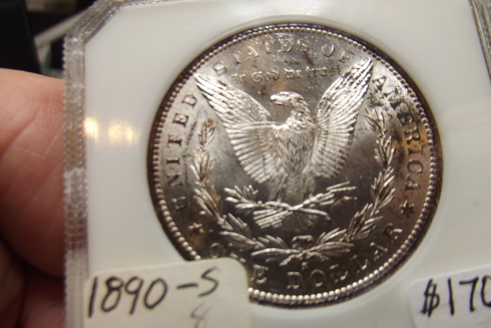1890-S Better Date Morgan Silver Dollar UNC and Crusty but flashy