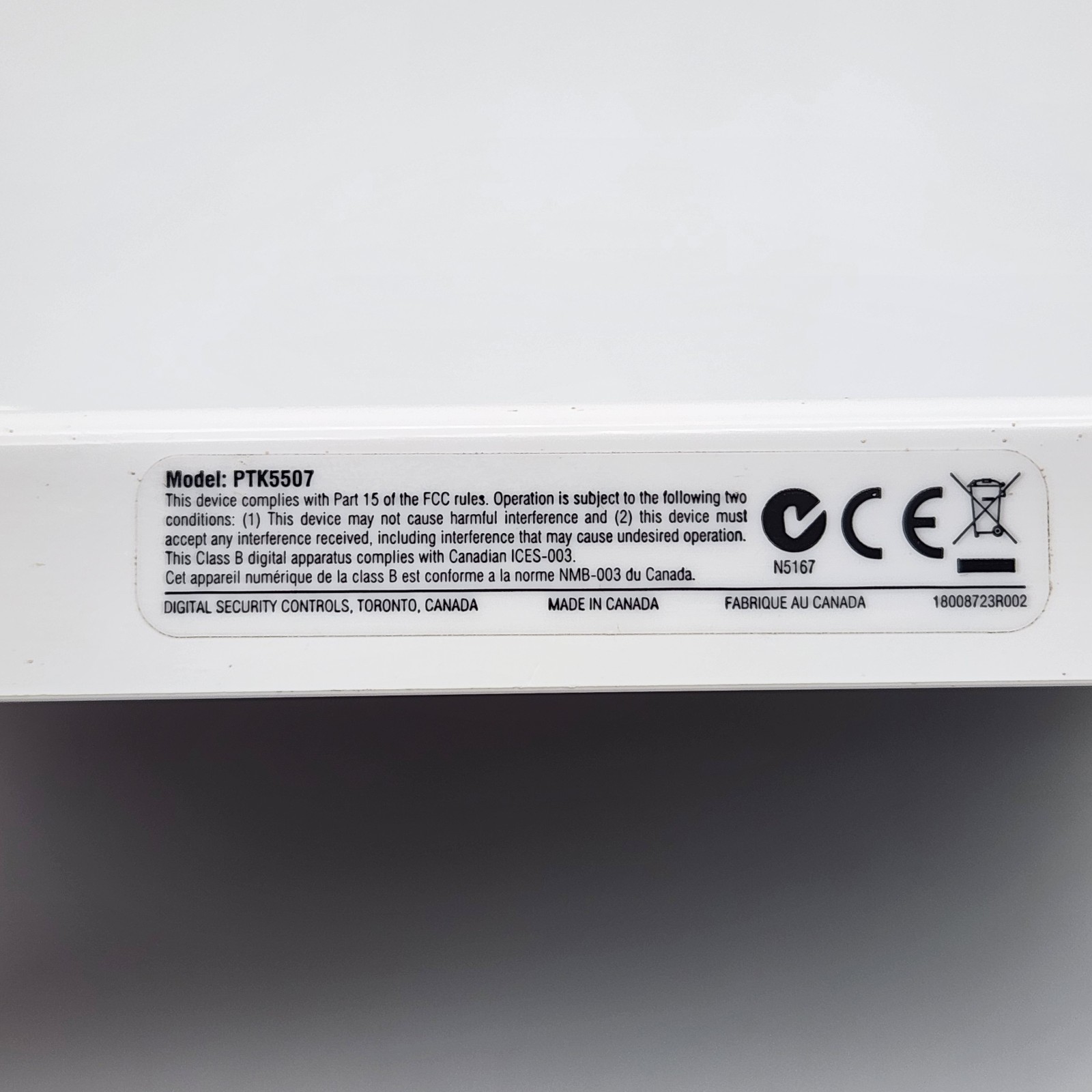 DSC PowerSeries PTK5507 7" TouchScreen Security Interface