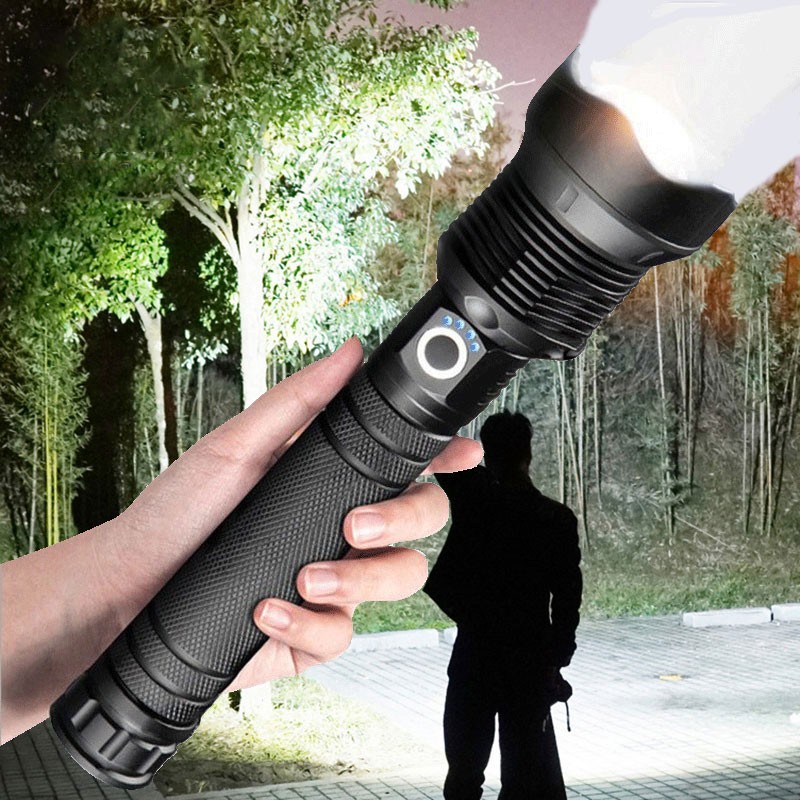Super Bright LED Tactical Flashlight Torch P90 Rechargeable Battery Work Light
