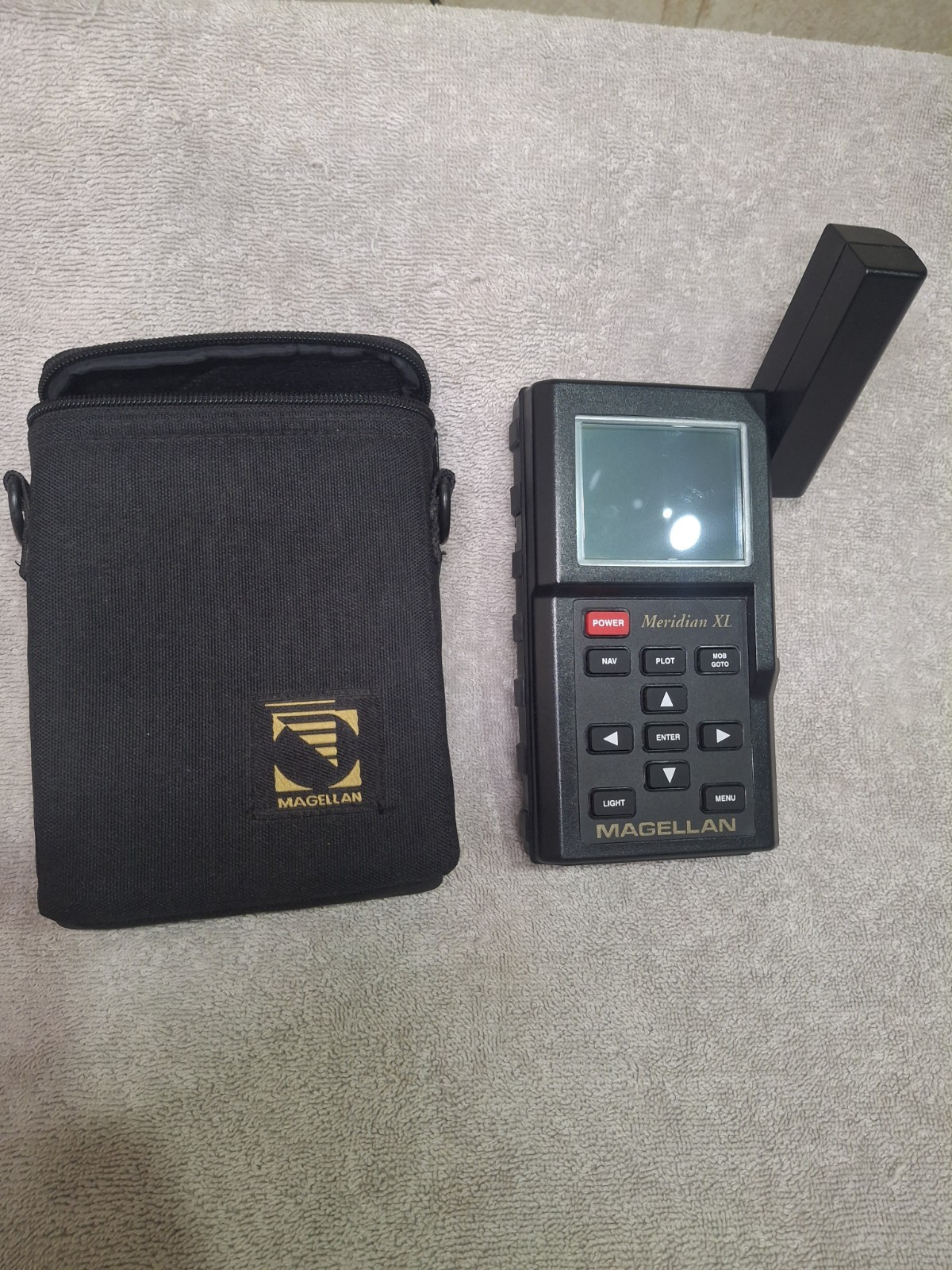 Vintage Magellan Meridian XL 1995 Satellite GPS With Origonal Case/Black/Works