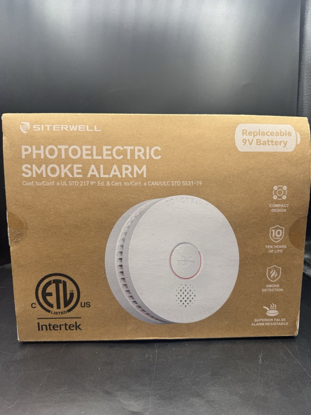 12 Pack Siterwell Smoke Alarm Photoelectric Hardwired Interconnected 9V Backup