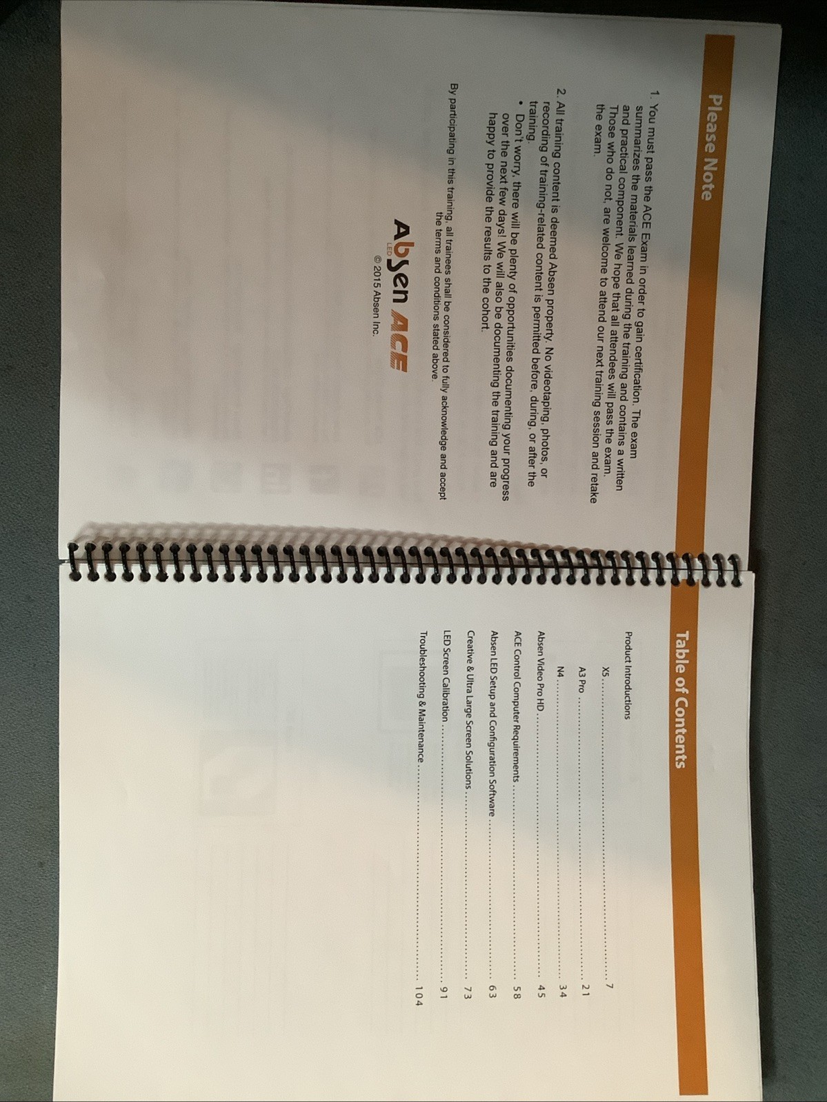Absen Certified Engineer Training Program Work Book