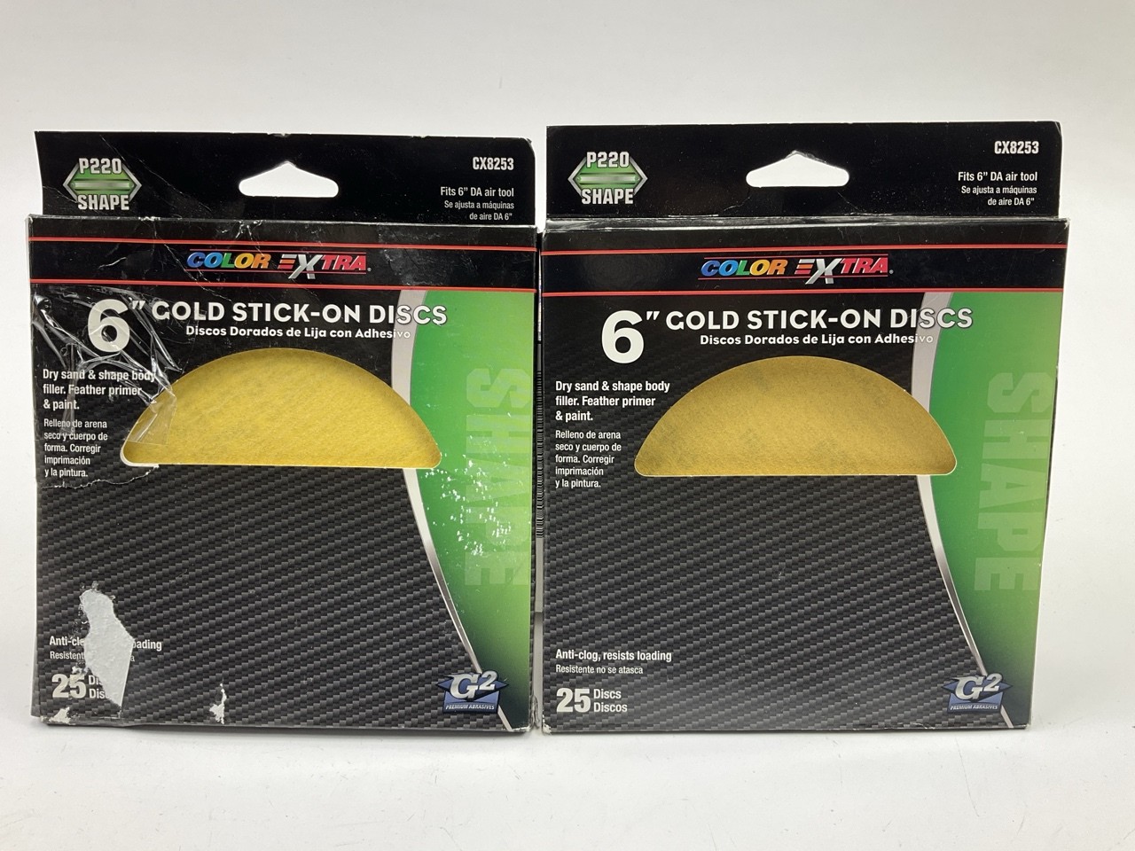 (50) - Color Extra CX8253 6" Gold Stick On Sanding Discs, 220 Grit