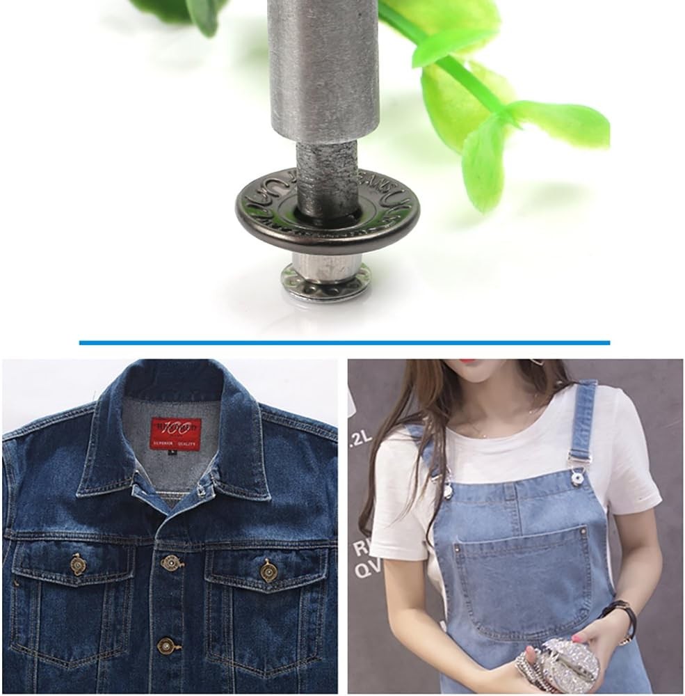 20 Pieces Jeans Button Tack Buttons Snap Fastener Press Studs Metal Style 4