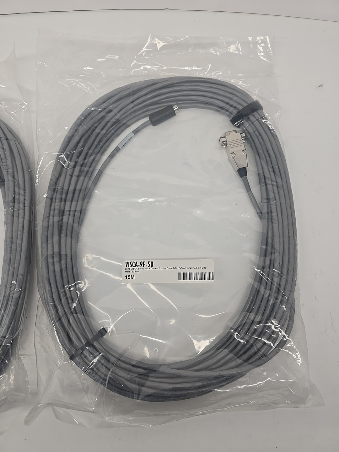 (2x) Visca Visca-9F-50 Camera Control Cables, 9 Pin D-Sub Fem. To 8 Pin DIN Male