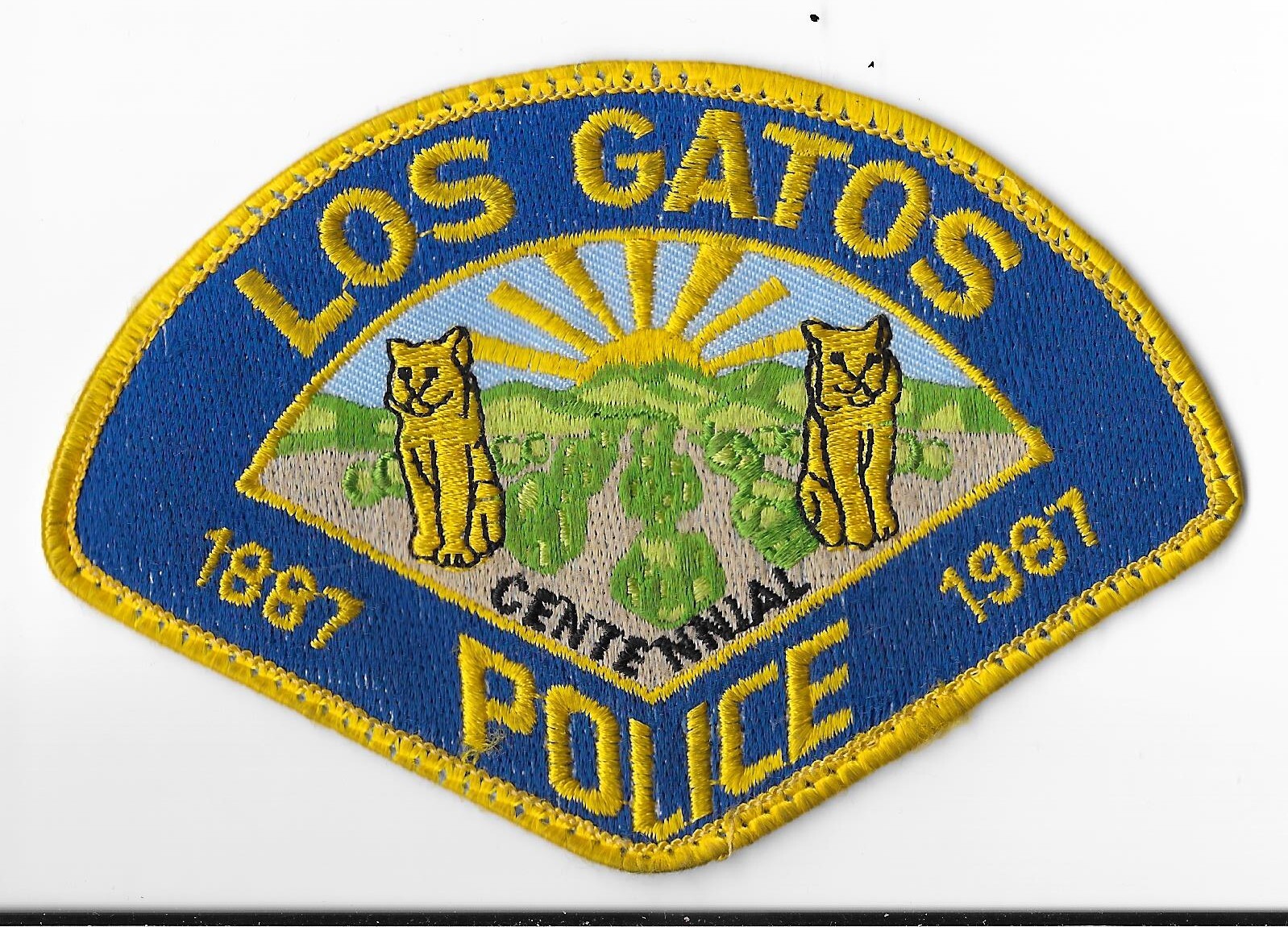 Los Gatos Police Department, California Centennial Shoulder Patch V7