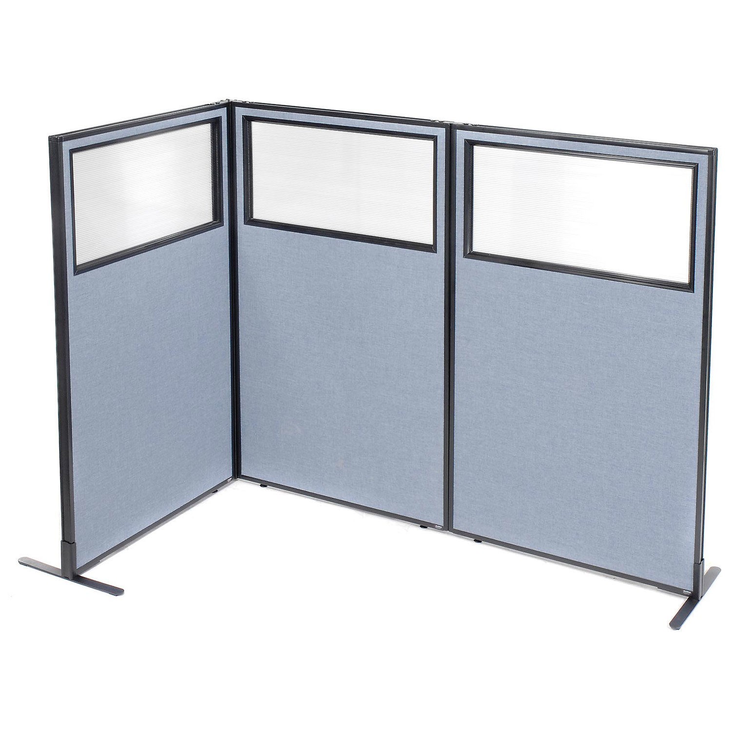 36-1/4"W x 60"H Freestanding 3-Panel Corner Room Divider with Partial Window