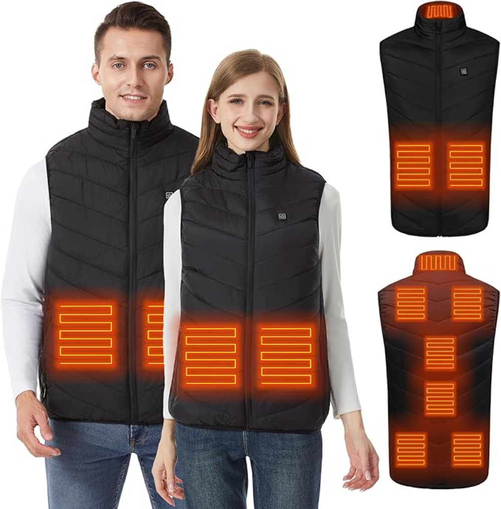 Heated Vest with 9 Heating Zones - Lightweight Winter Vest for Men & Women (Batt