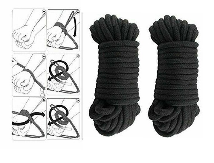 2PK Soft Cotton Rope Bondage Toy Restraint Japanese Shibari Adult Sex Play 32FT
