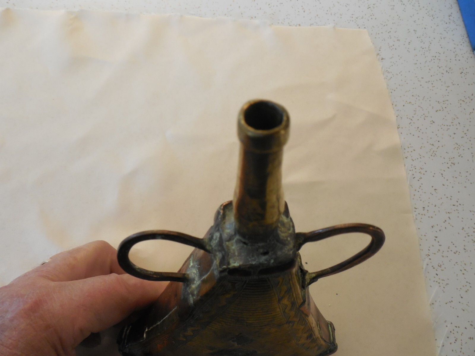 ANTIQUE MOROCCAN BLACK POWDER "POWDER FLASK"