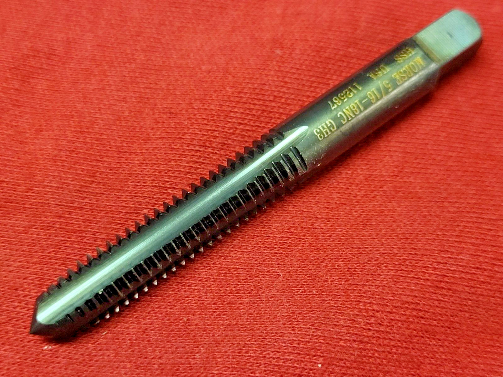 5/16-18 NC Plug Hand Tap For Cast Iron HSS Morse MT7934874 NC GH3 USA RH 4 FLUTE