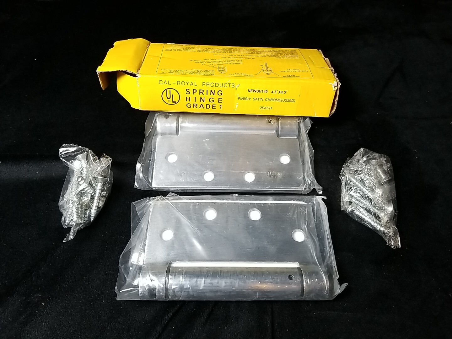 Cal-Royal NEWSH140 Full Mortise Standard Weight Spring Hinge 4.5 x 4.5. Set Of 2