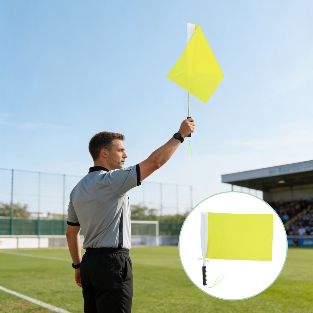 Soccer Referee Flags: Penalty Signal Flags with Comfortable Sponge Handle &