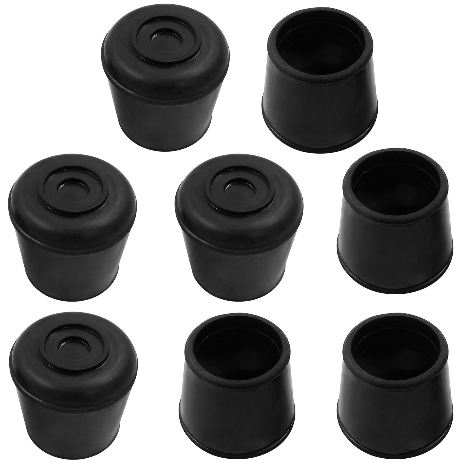 Auvotuis 8Pcs 1-1/8 Inch (28mm) Chair Leg Tips Caps, Inch-black, Black
